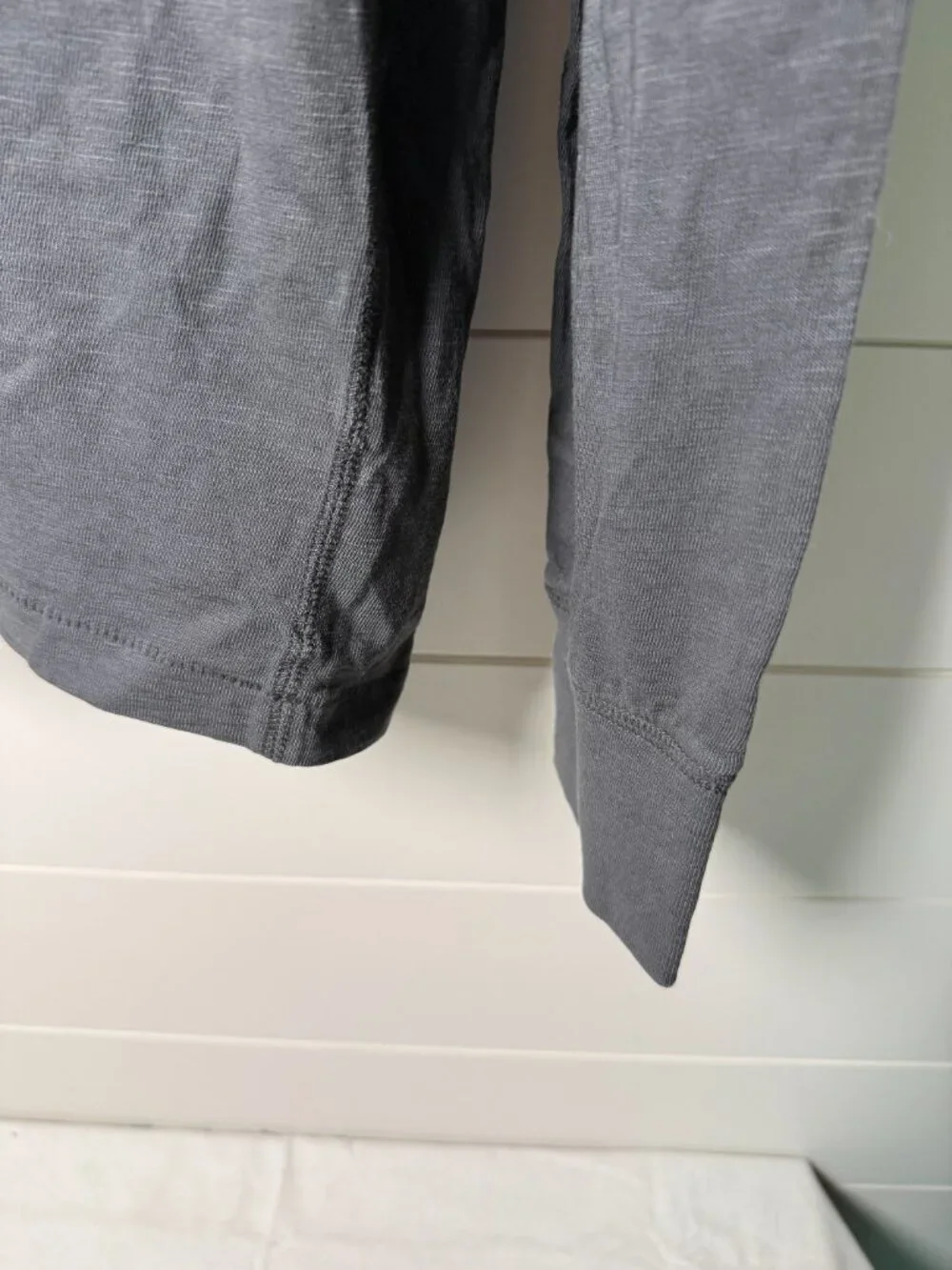 J. Crew Long Sleeve Quarter Button Henley Gray Garment Dyed 100% Cotton XL